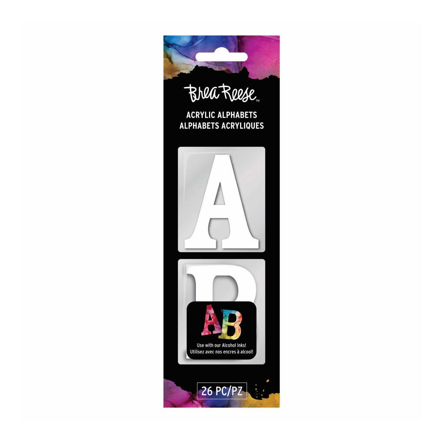 brea reese acrylic alphabet letters - white - 2 inch -- 38 per box