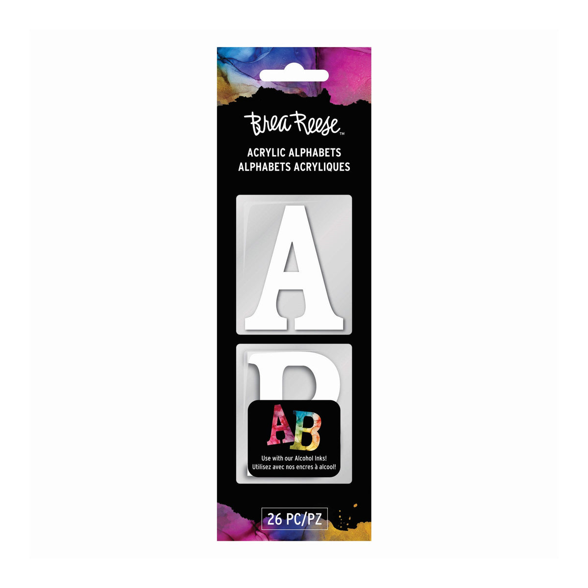 brea reese acrylic alphabet letters - white - 2 inch -- 38 per box