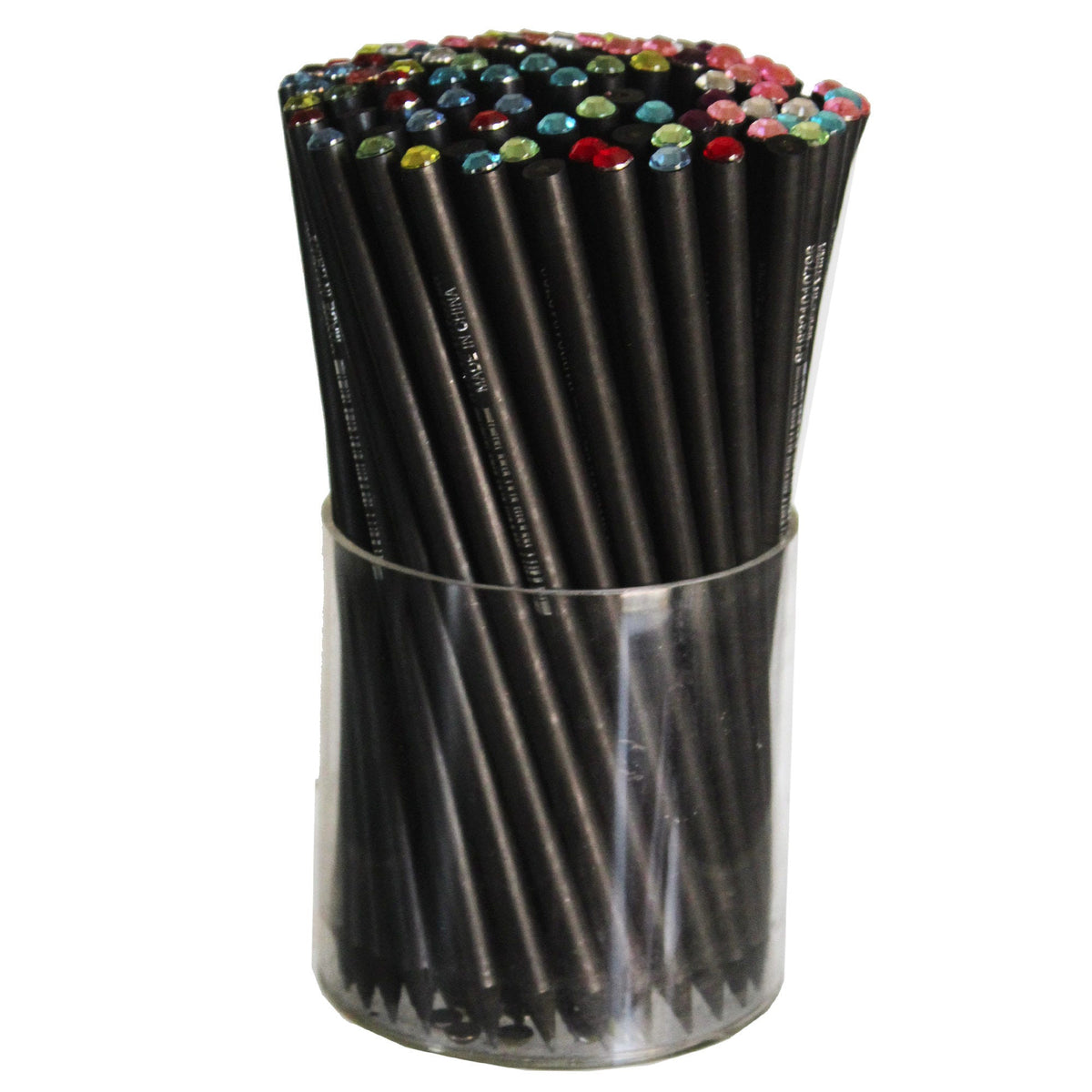 assorted color emerald top pencils in gift tub - 96 pack - -- 5 per box