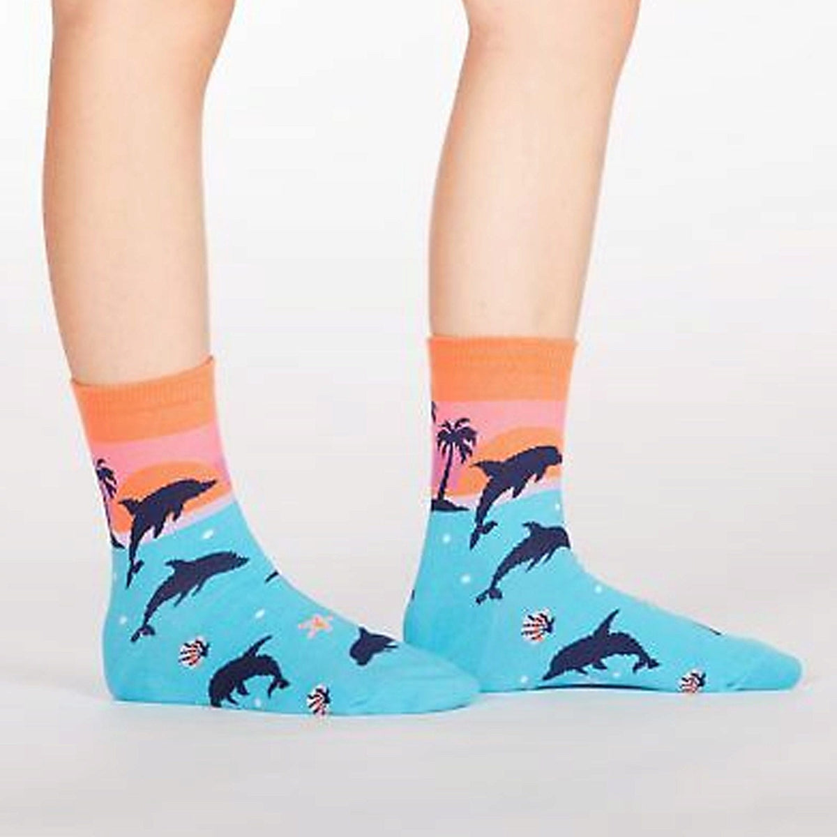 sock it to me junior crew dancing dolphins socks -- 29 per box