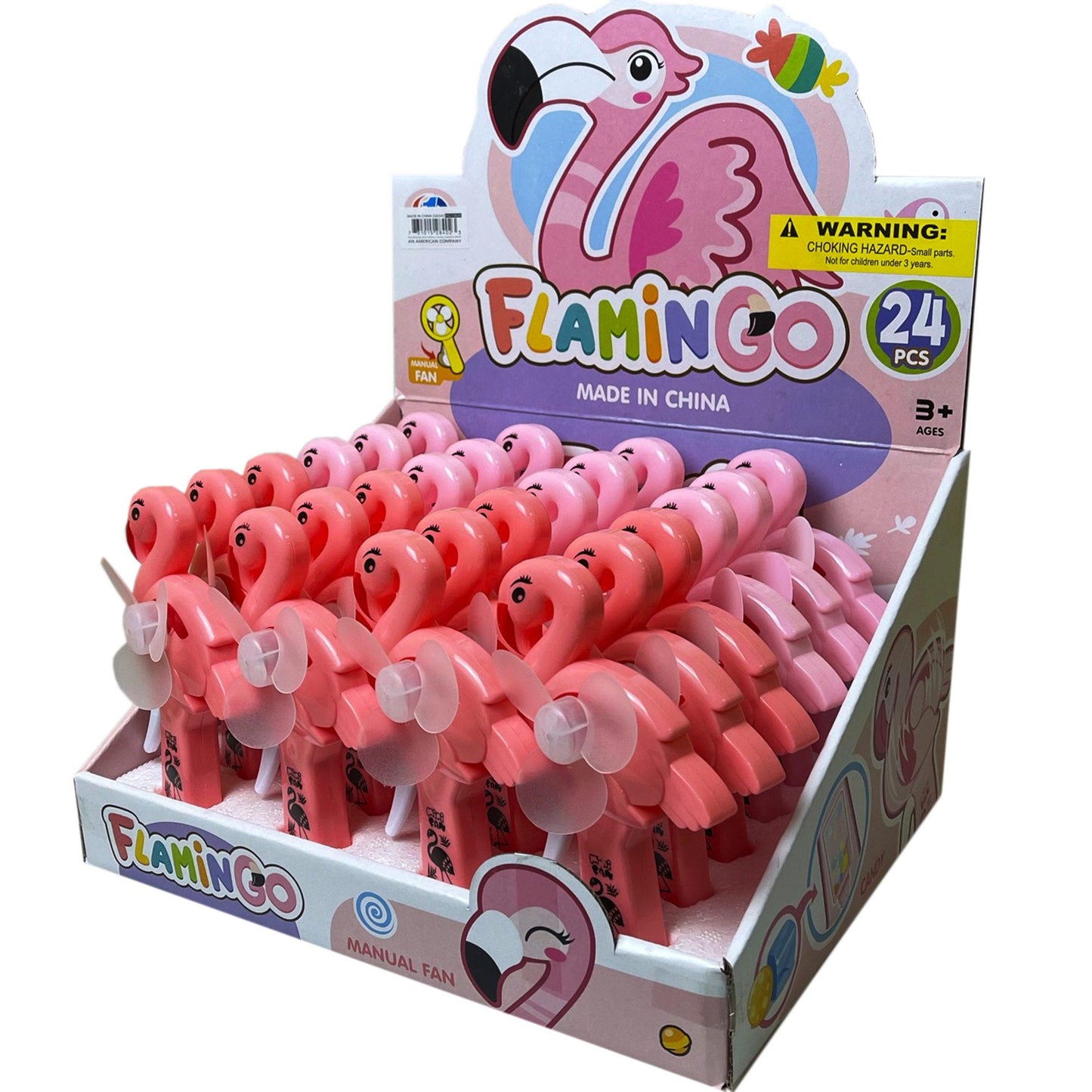 flamingo hand fans - -- 32 per box