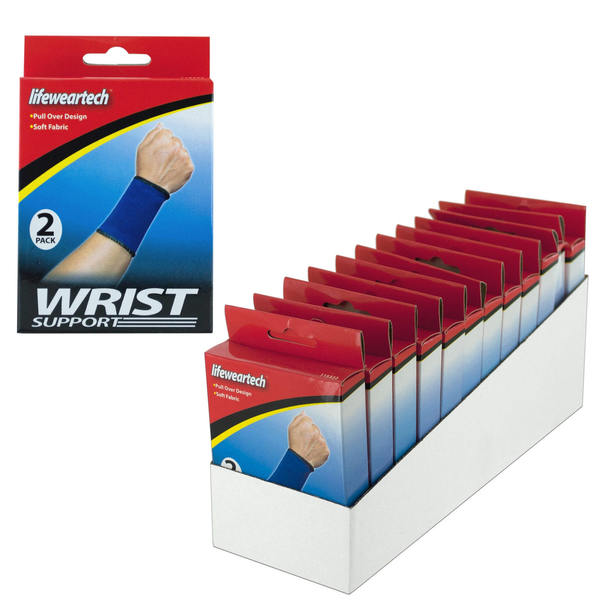 elastic wrist supports - 2 pack - countertop display -- 45 per box