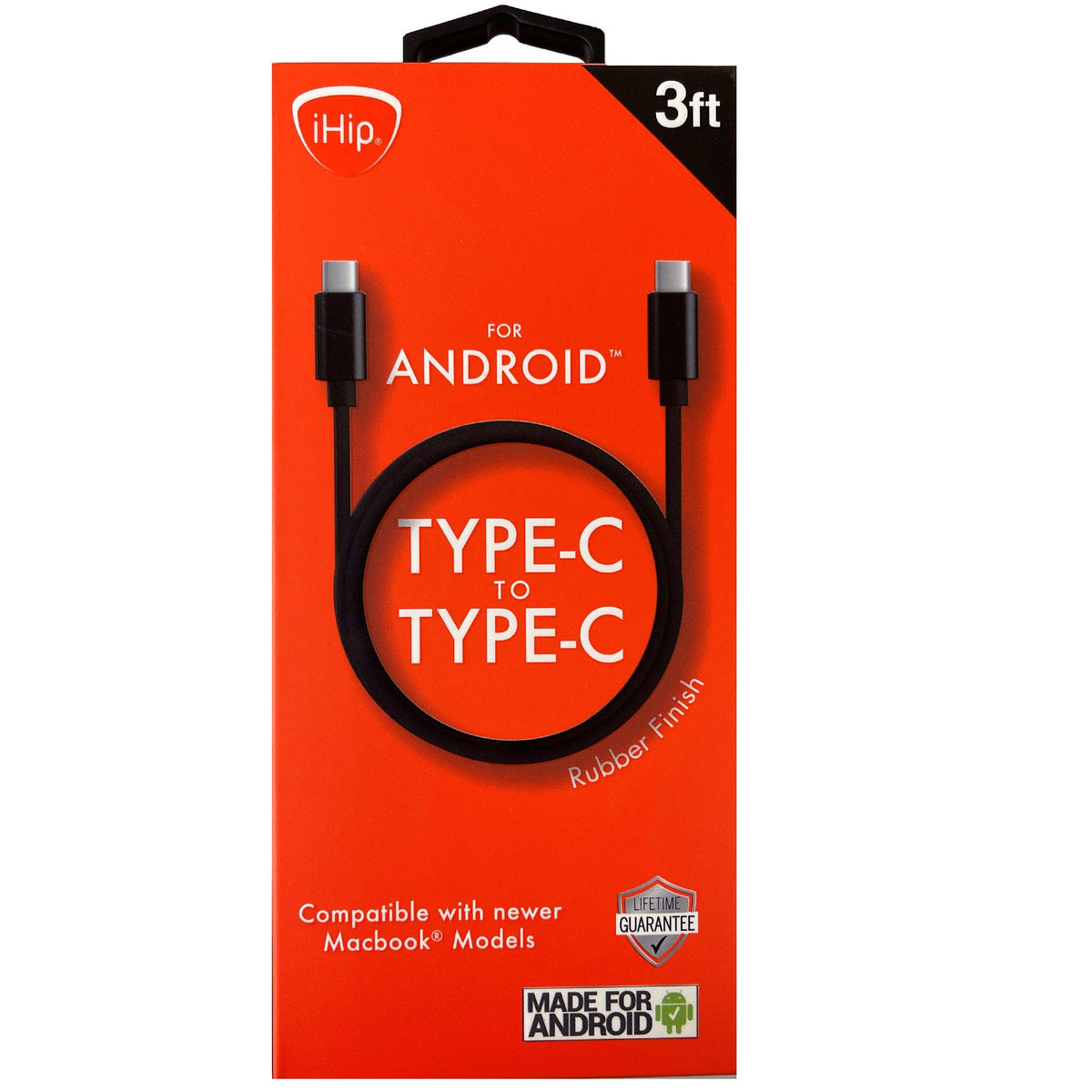 i hip black pvc usb-c to usb-c cables -- 13 per box
