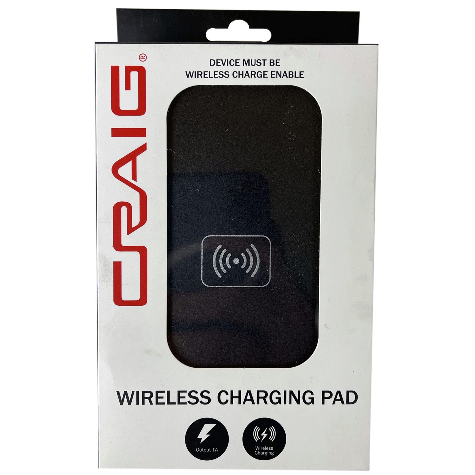 craig portable 5w wireless charging pad - black -- 6 per box