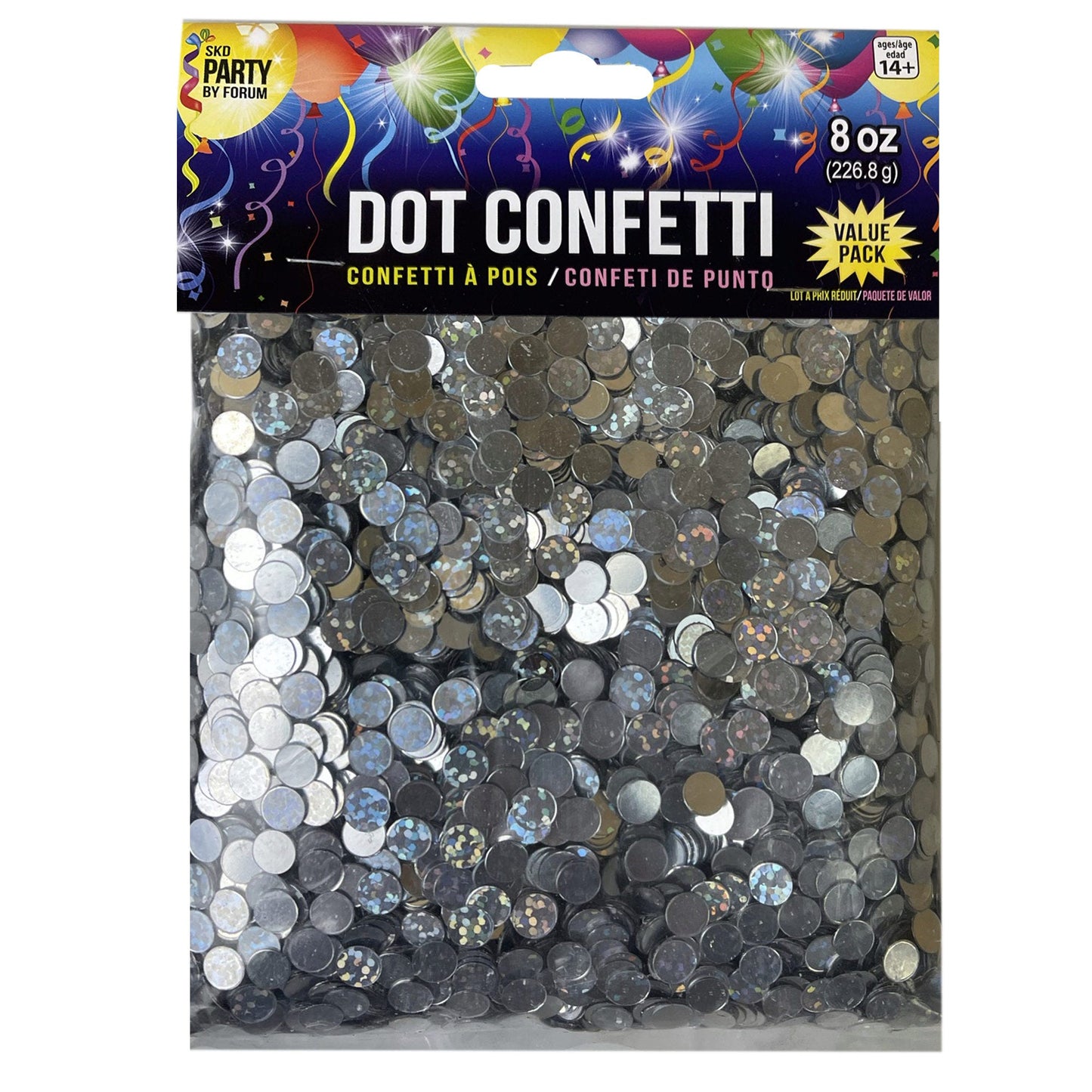 silver dot confetti value pack - 8 oz -- 24 per case