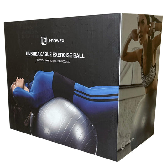 u-powex unbreakable 29.5 exercise ball with pump - blue -- 3 per box