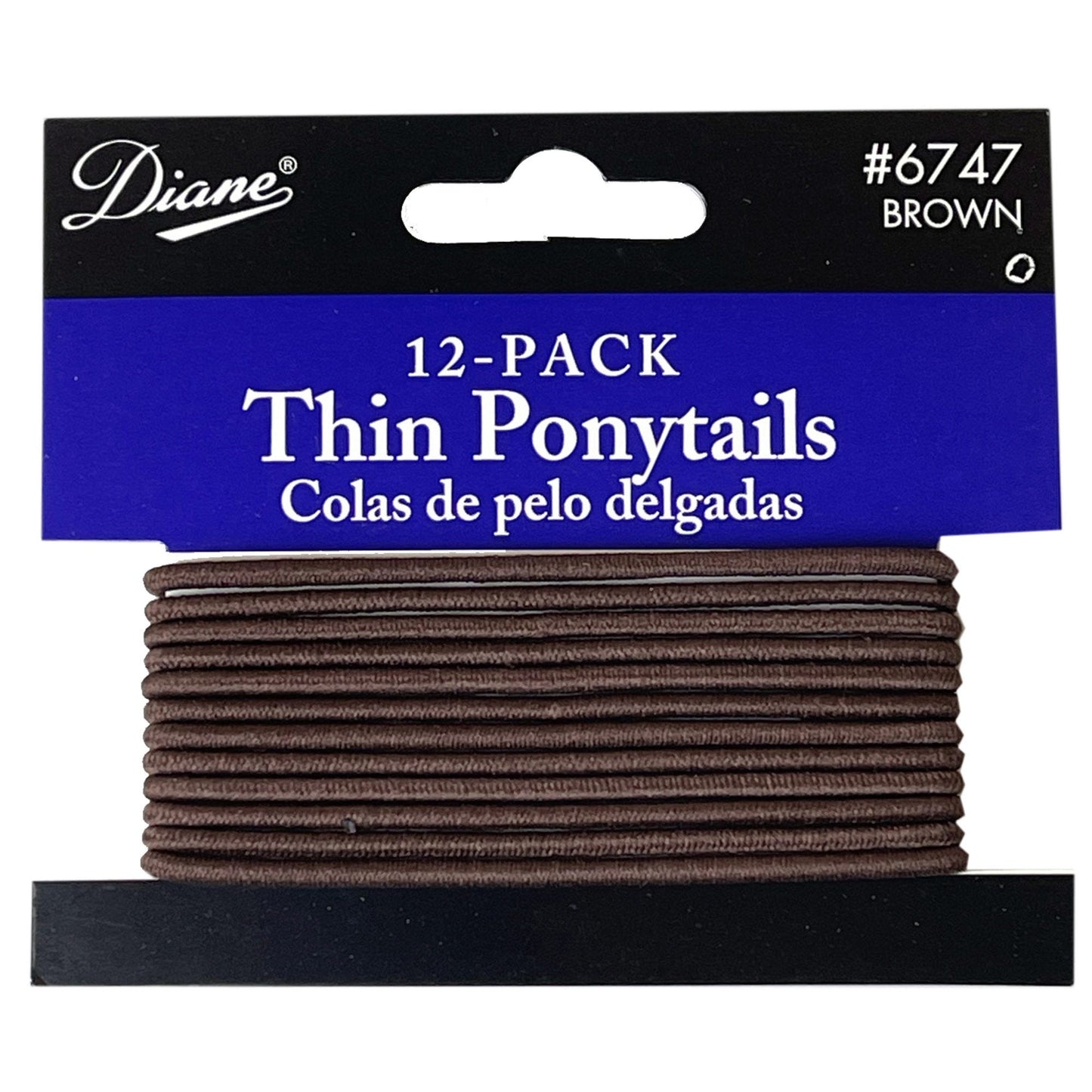 thin brown elastic hair ties - -- 86 per box