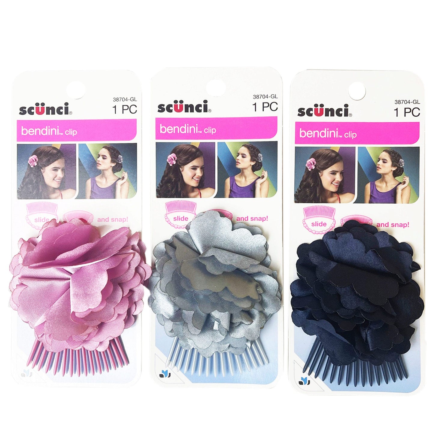 bulk bendini hair clips - assorted colors -- 64 per box