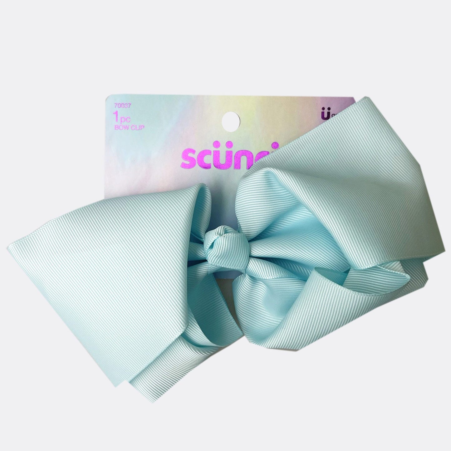 jumbo 20cm mint solid bow hair clips -- 48 per case