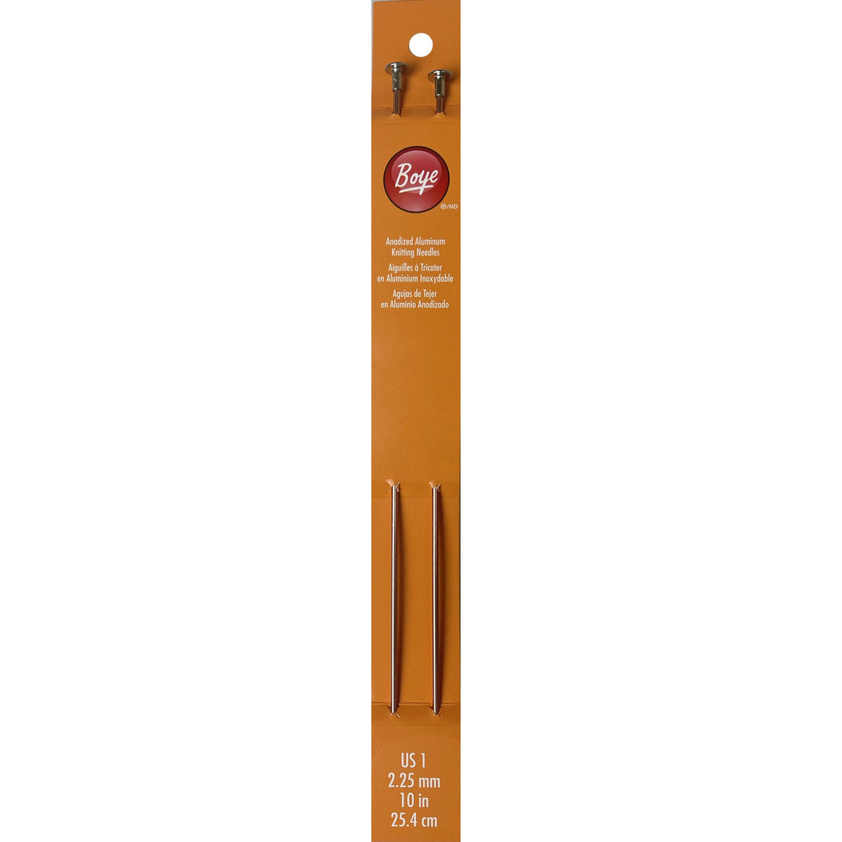 boye anodized aluminum knitting needles - 10 inch -- 51 per box