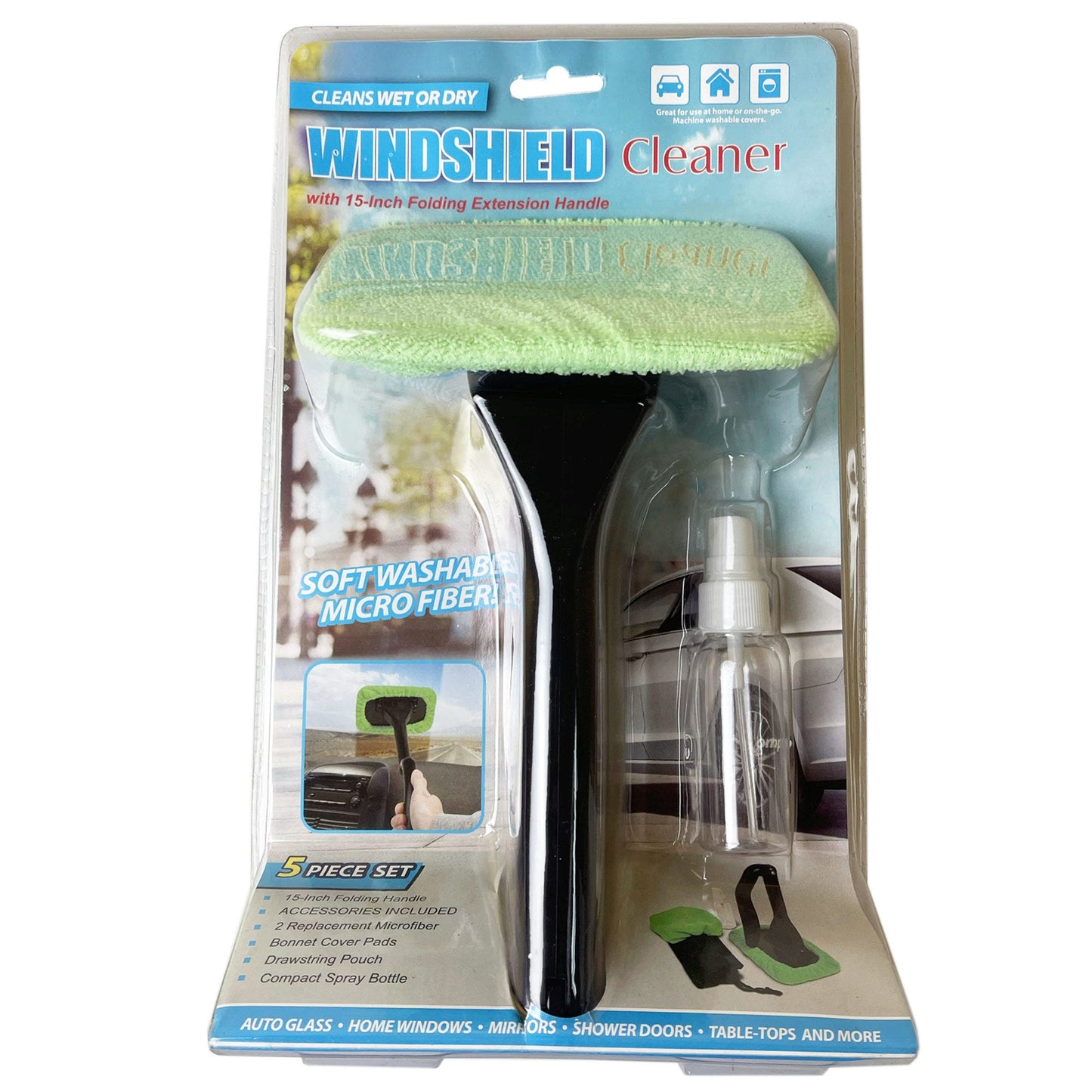 windshield cleaner with 15 in extension - 5 pieces - bulk -- 9 per box
