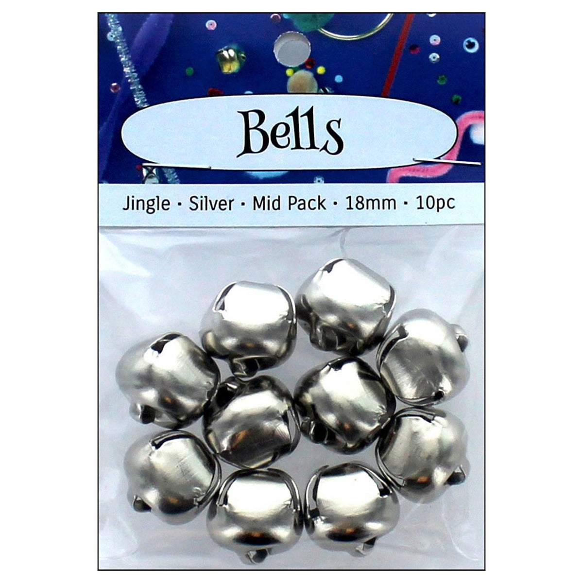 pa essentials jingle bells 3/4 in. silver -- 56 per box