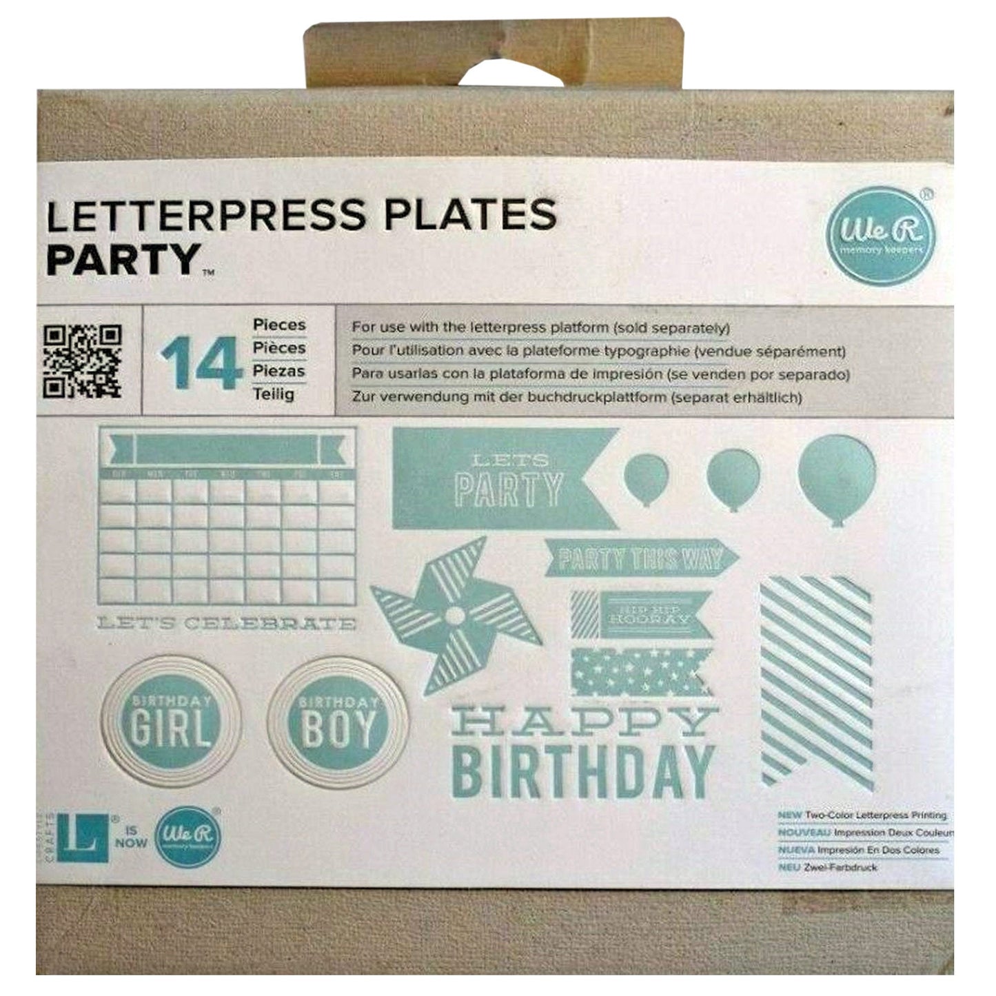 we-r letterpress plates - 14 piece party design - - -- 17 per box