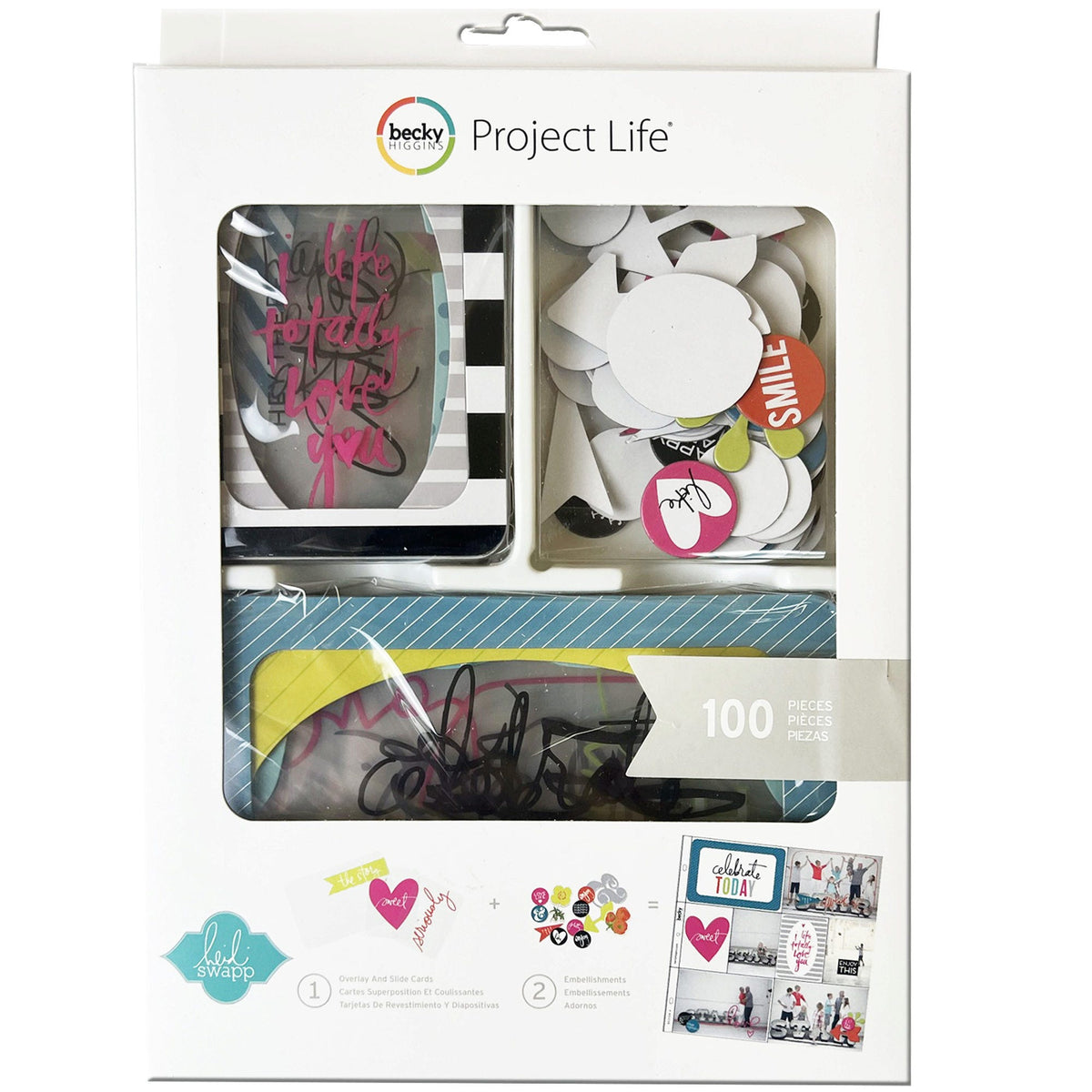 becky higgins project life 100 piece uplifting themed craft kit -- 20 per box