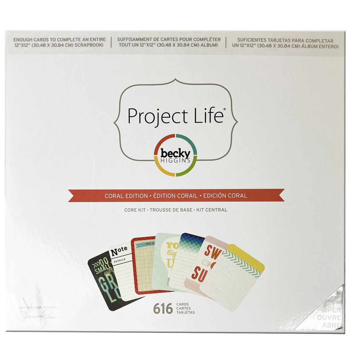 becky higgins project life 616 piece coral edition scrapbooking card kit -- 8 per box