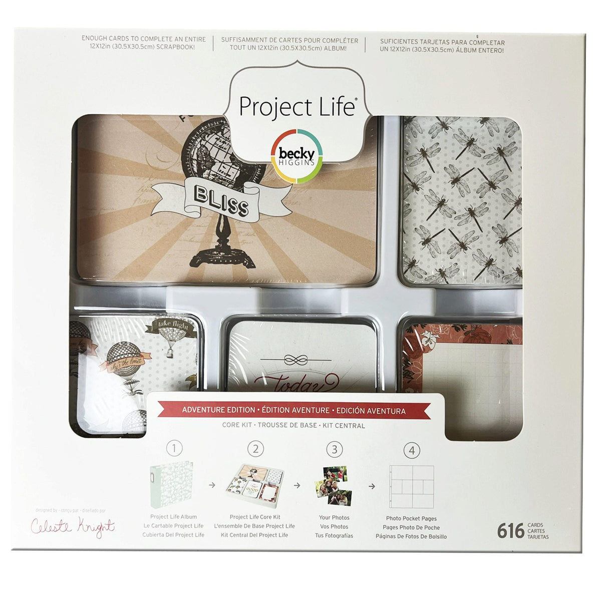 project life adventure edition scrapbooking card kit - 616 pieces -- 8 per box