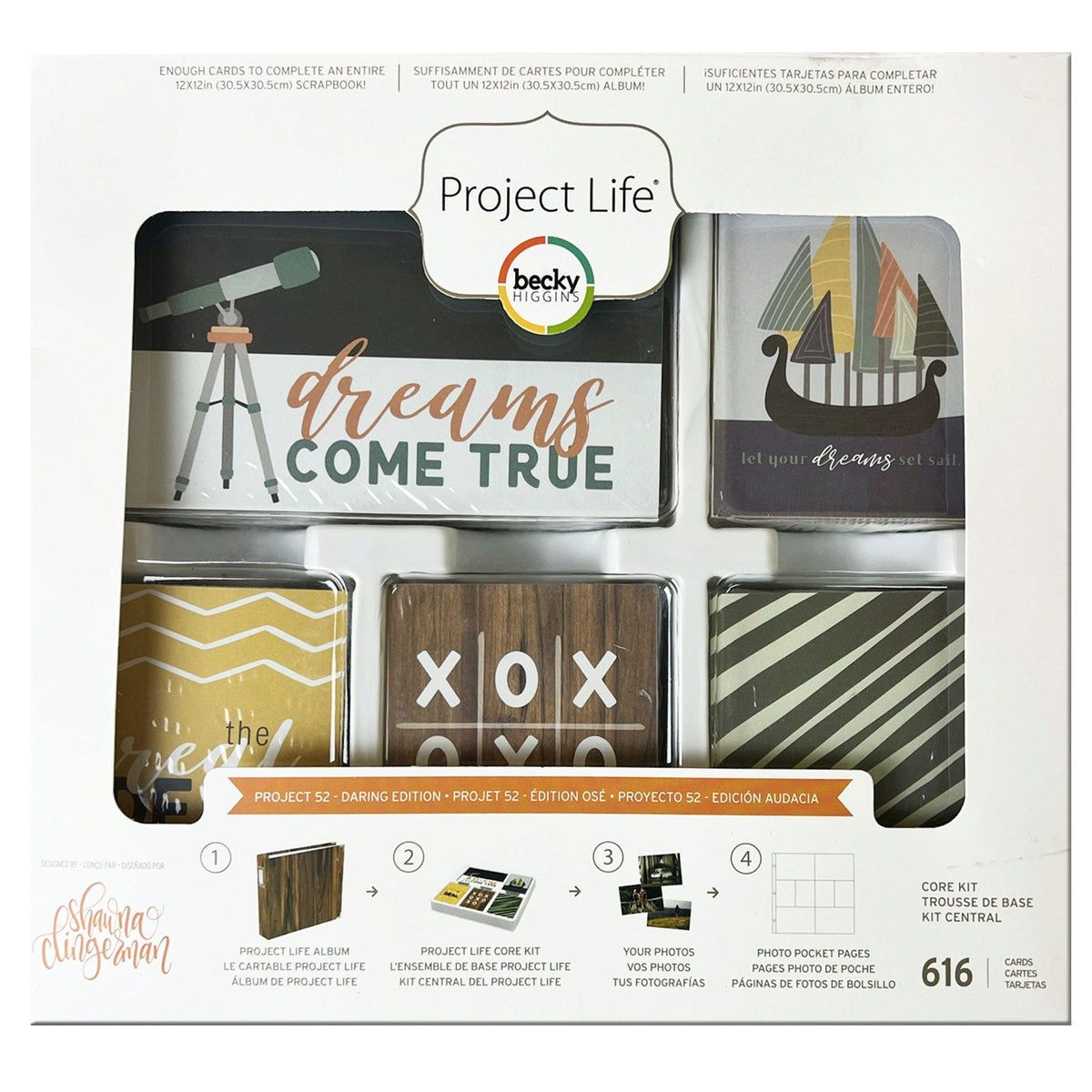 becky higgins project life daring edition scrapbooking card kit - 616 piece -- 8 per box