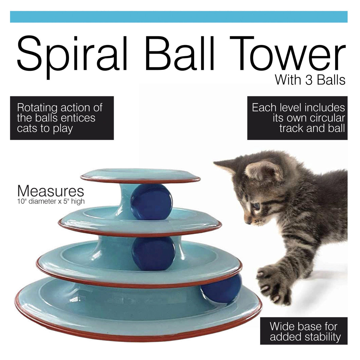 fun spiral ball cat tower toy -- 5 per box