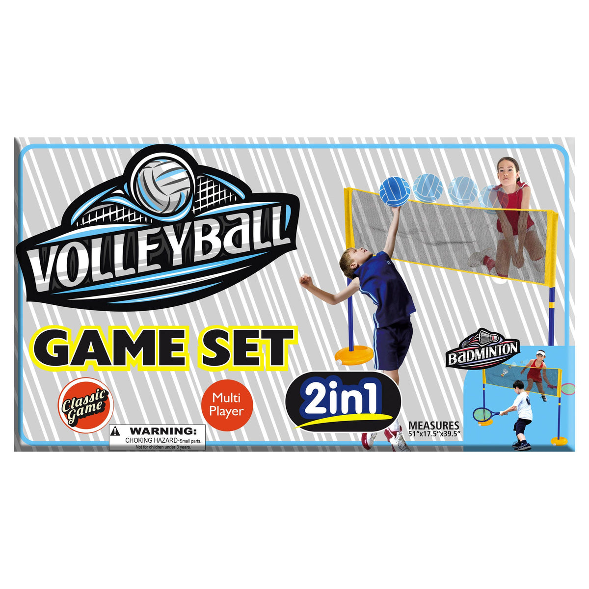 2-in-1 rackets ball & volleyball set - - -- 2 per box