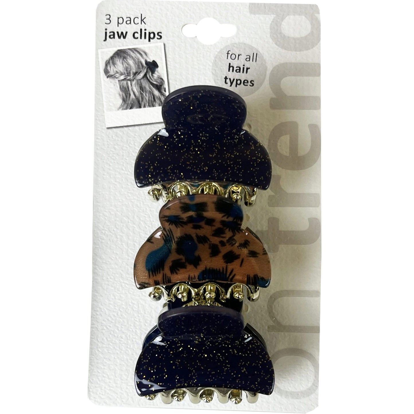 ritual fashion jaw clips - assorted designs - - -- 24 per case