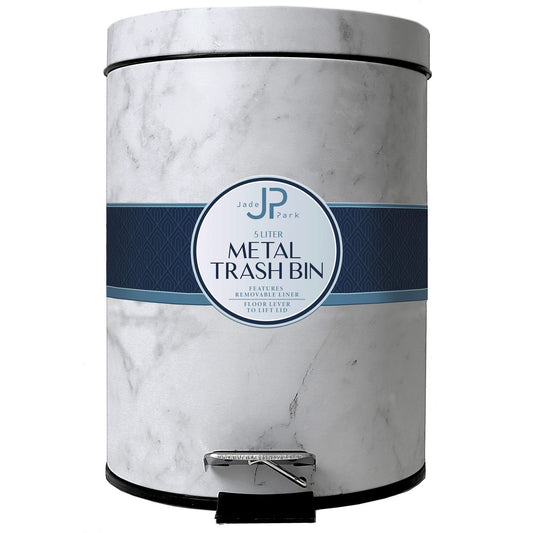marble metal trash bin - 5 liter - jade park -- 3 per box