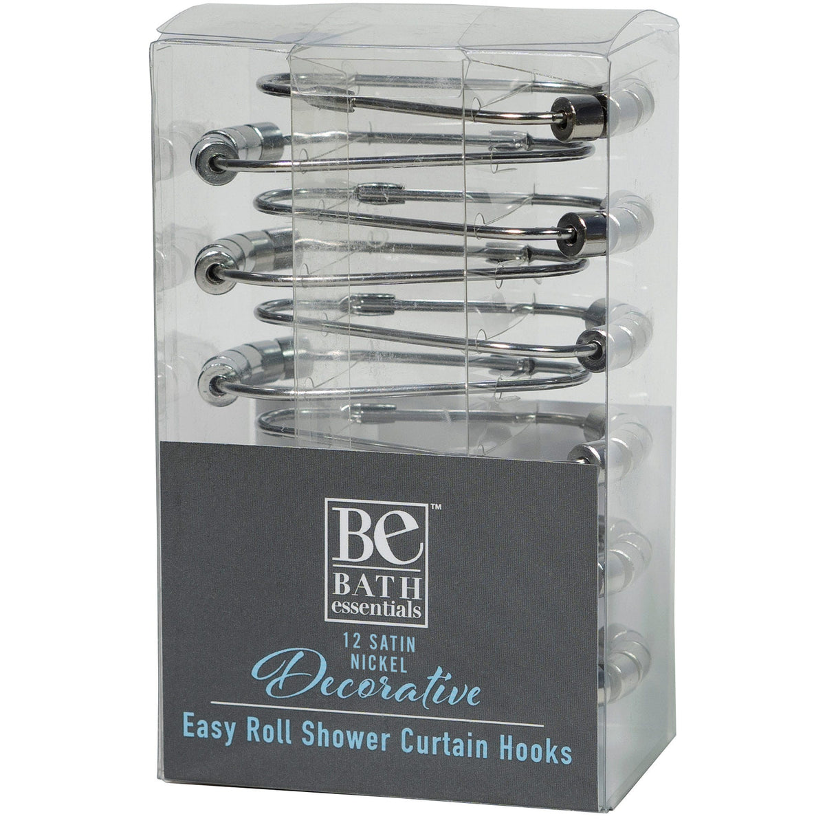 satin nickel shower curtain hooks - - bulk -- 8 per box