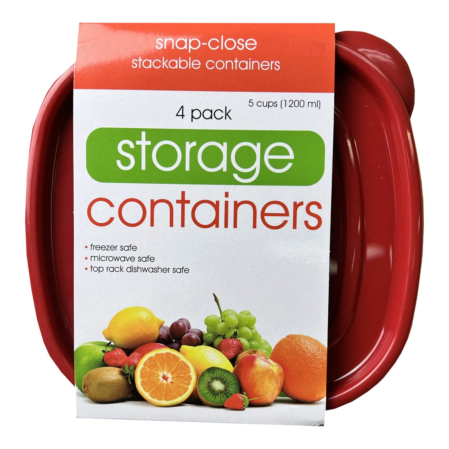 plastic deep square food containers - 4 pack -- 8 per box