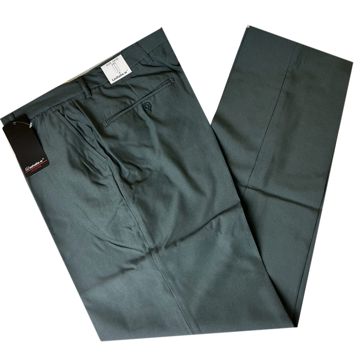 lashalie.w 004 olive green dress pants - assorted sizes -- 8 per box