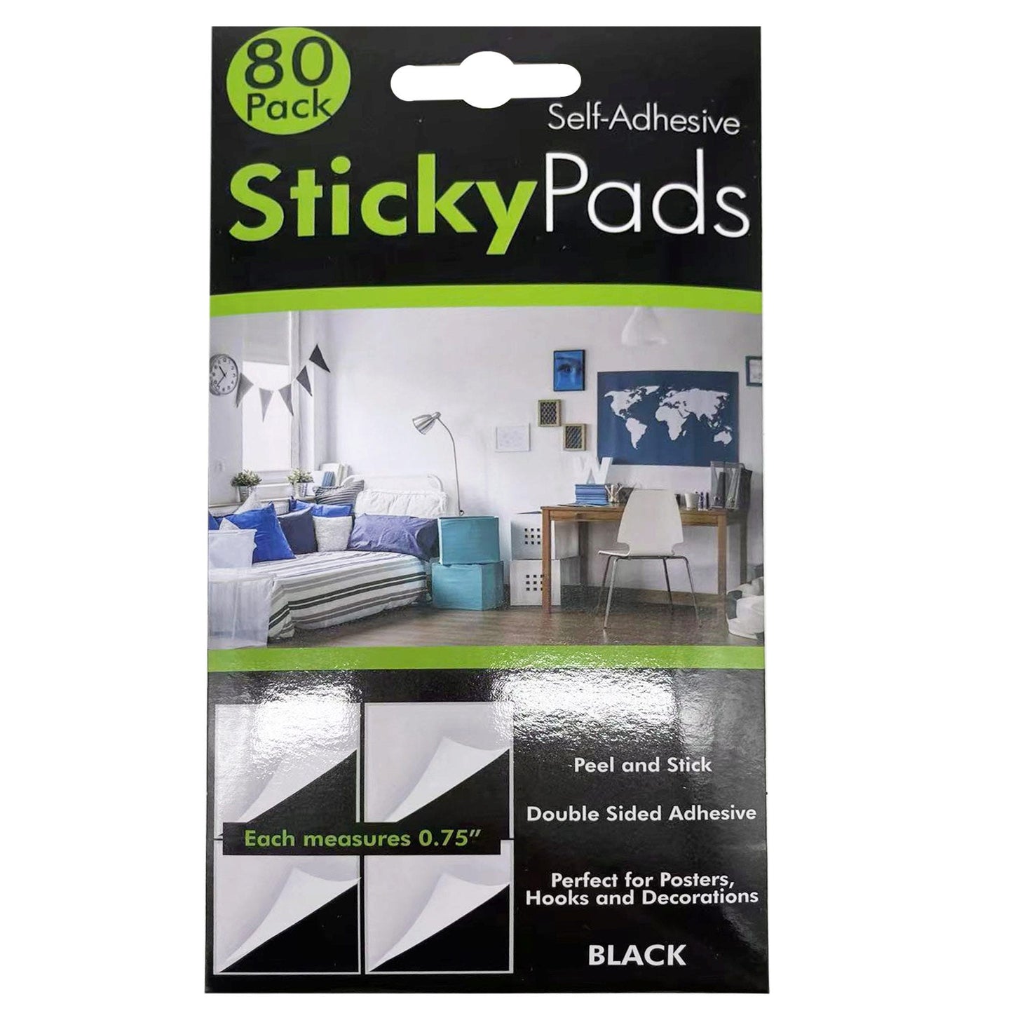 80 piece weatherproof exterior sticker pads - black -- 28 per box