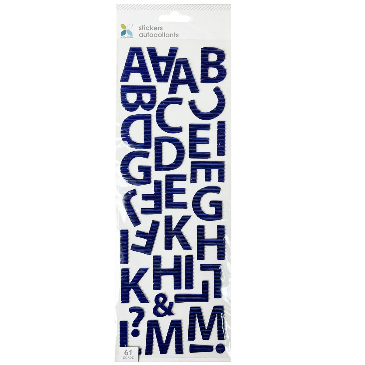 blue alphabet letter stickers - 61 piece - -- 64 per box