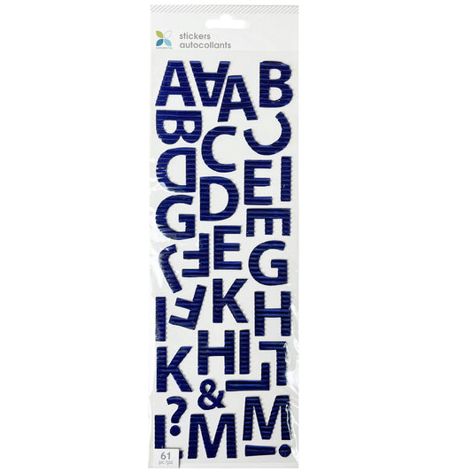 blue alphabet letter stickers - 61 piece -  -- 64 per box