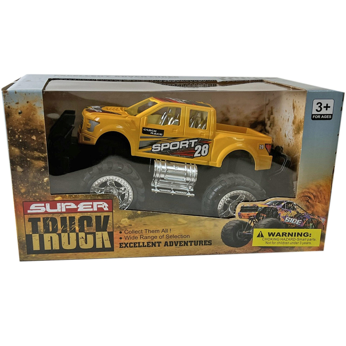 friction pickup cars - 3 assorted colors -- 4 per box