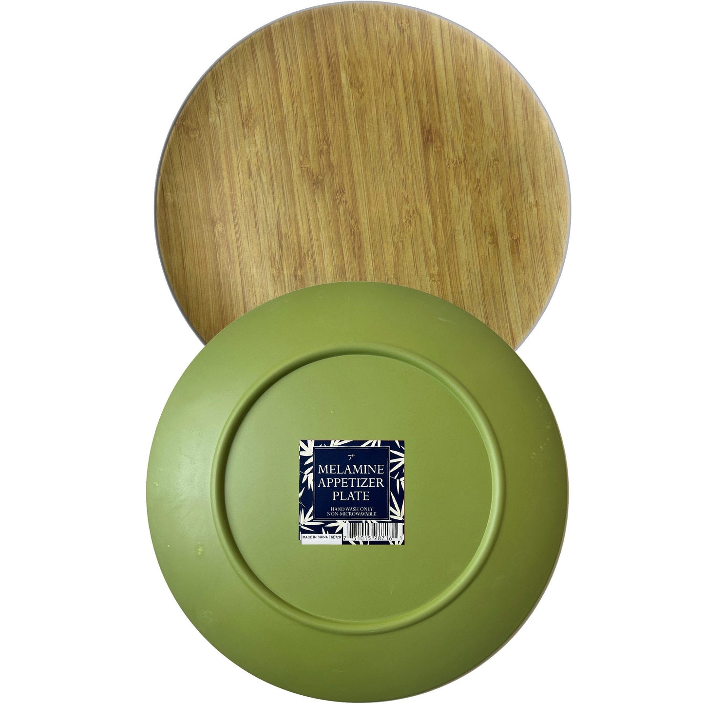 assorted color melamine & bamboo appetizer plates - - -- 23 per box
