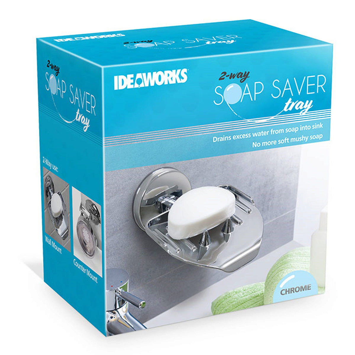 idea works 2-way soap saver tray in chrome -- 10 per box