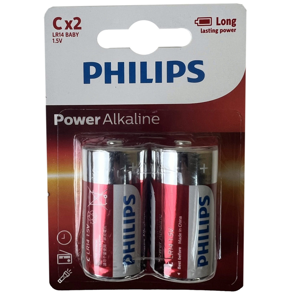 philips c batteries 2 pack -- 25 per box