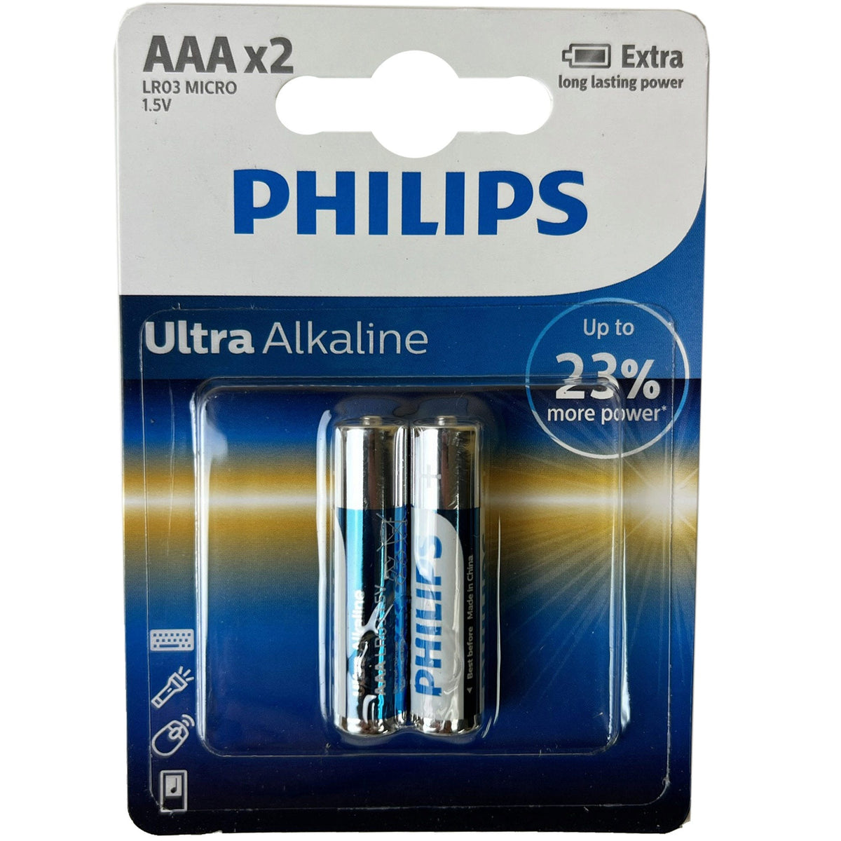 philips ultra alkaline aaa batteries - 2 pack -- 60 per box