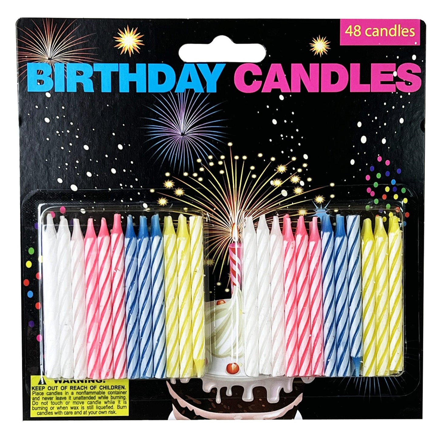 bulk birthday candle set - 48 pieces per set -- 48 per box