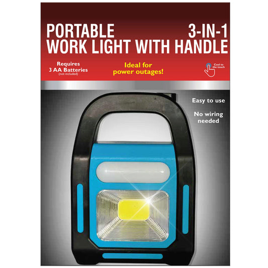 portable 3-in-1 style work light with handle -- 4 per box