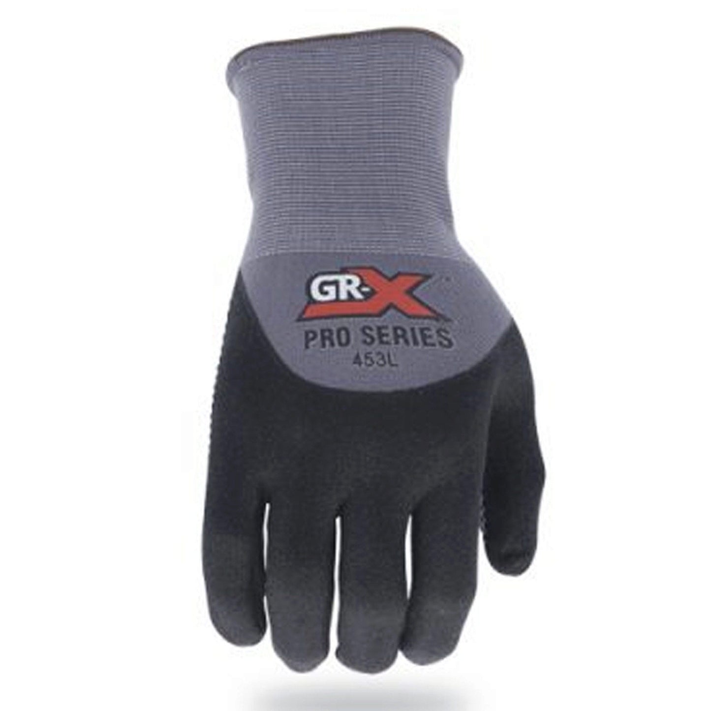 grx professional series 453 black dotted breathable nitrile work gloves in size xl -- 36 per case