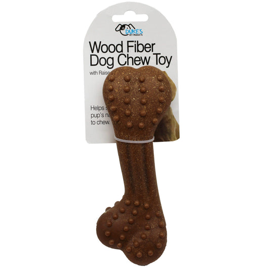 6.85 wood fiber pet dog chew toy with raised bumps -- 17 per box