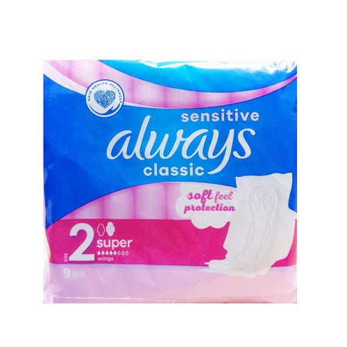 always classic maxi pads 9c sensitive sp -- 16 per case