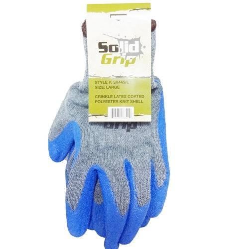 solid grip work gloves lg blue -- 12 per box