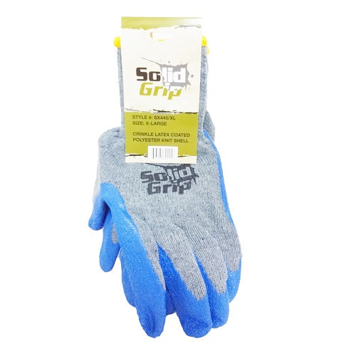 solid grip work gloves xl blue -- 12 per box