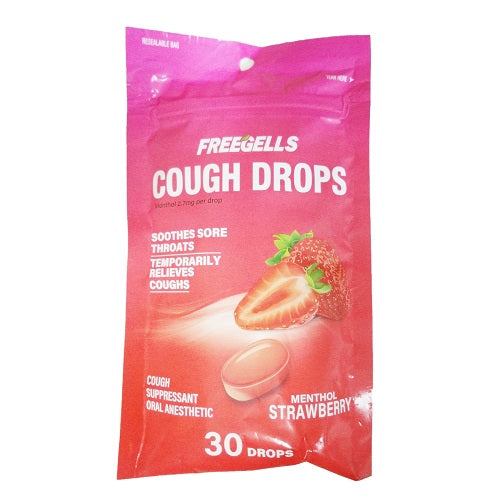 freegells cough drops 30ct strawberry -- 18 per case