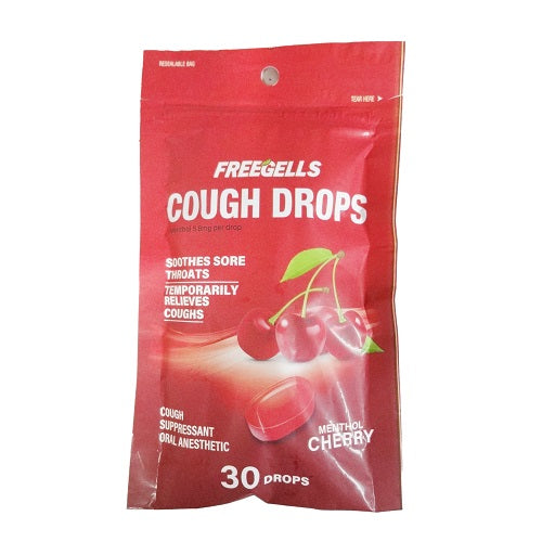 freegells cough drops 30ct cherry -- 18 per case