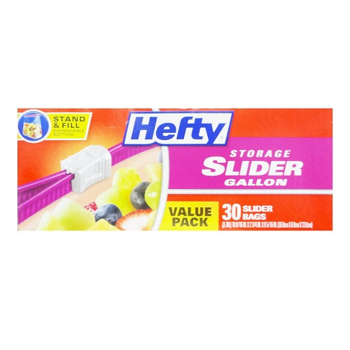 hefty storage bags slider 30ct gl -- 24 per case