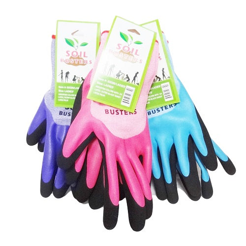 ladies gardening gloves asst clrs -- 12 per box