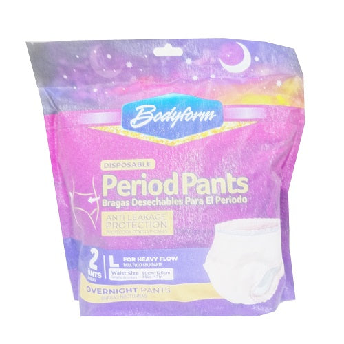 bodyform period pants 2pk lg overnight -- 24 per case