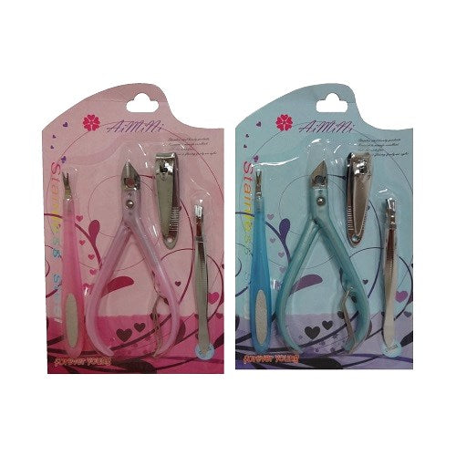 manicure set 4pc asst clrs -- 12 per box