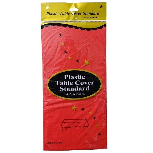 table cover 54 x 108in red plastic -- 12 per box